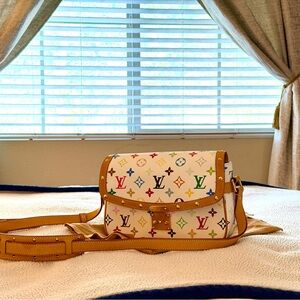 Louis Vuitton Colorful Monogram White Crossbody Bag